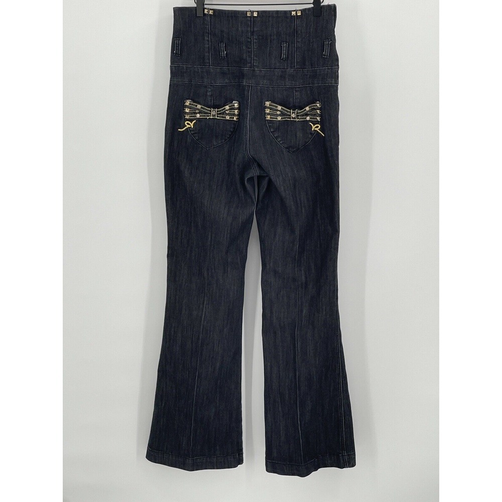 ROCAWEAR - Wide Leg STRETCH‎ Black Jeans ROC DIAMOND Fit Women Size 30 Waist